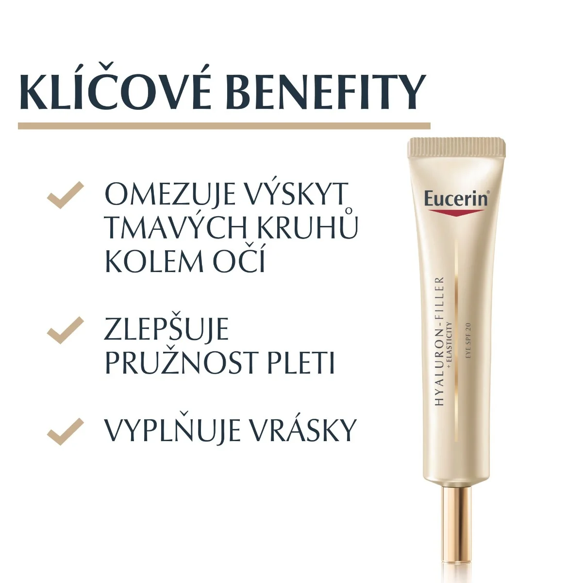 Eucerin Hyaluron-Filler + Elasticity SPF20 oční krém proti vráskám 15 ml