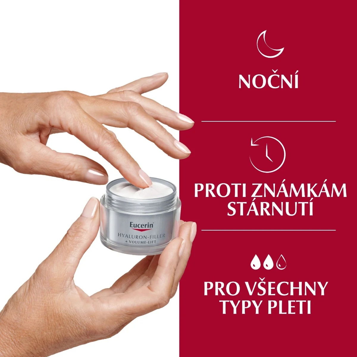 Eucerin Hyaluron-Filler + Volume-Lift noční krém proti vráskám 50 ml