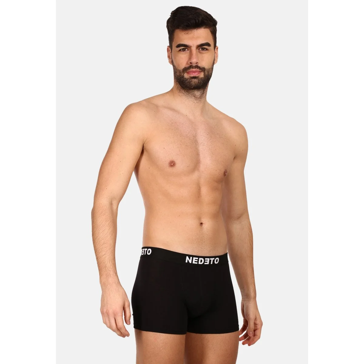 Nedeto 10PACK pánské boxerky černé (10NDTB001-brand) XXL 