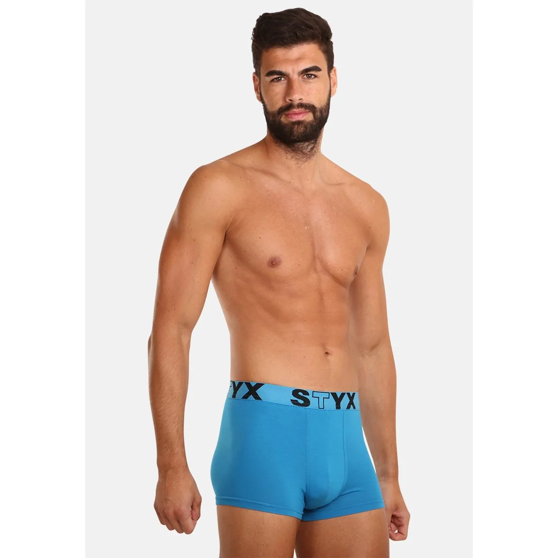 Styx Pánské boxerky sportovní guma světle modré (G969) XL 