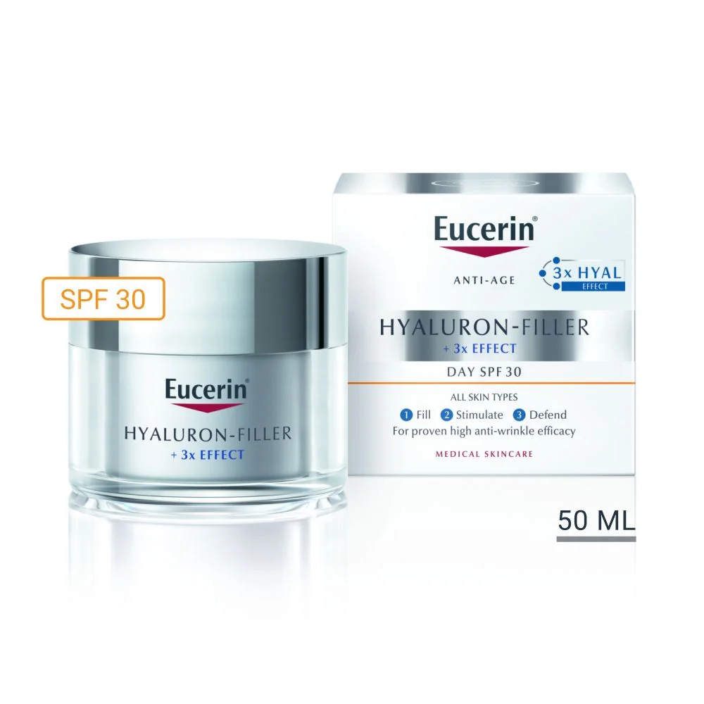 Eucerin Hyaluron-Filler + 3x Effect denní krém SPF30 proti vráskám 50 ml