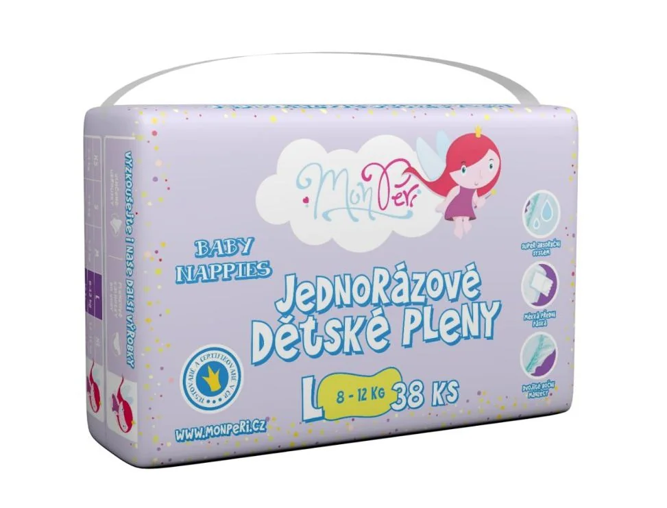 MonPeri Klasik L 8-12 kg dětské plenky 38 ks