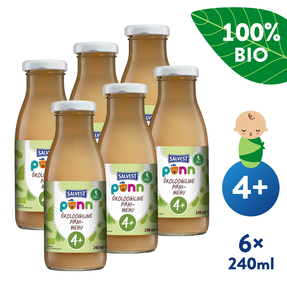 SALVEST Põnn BIO Hrušková šťáva s dužinou 6x240 ml