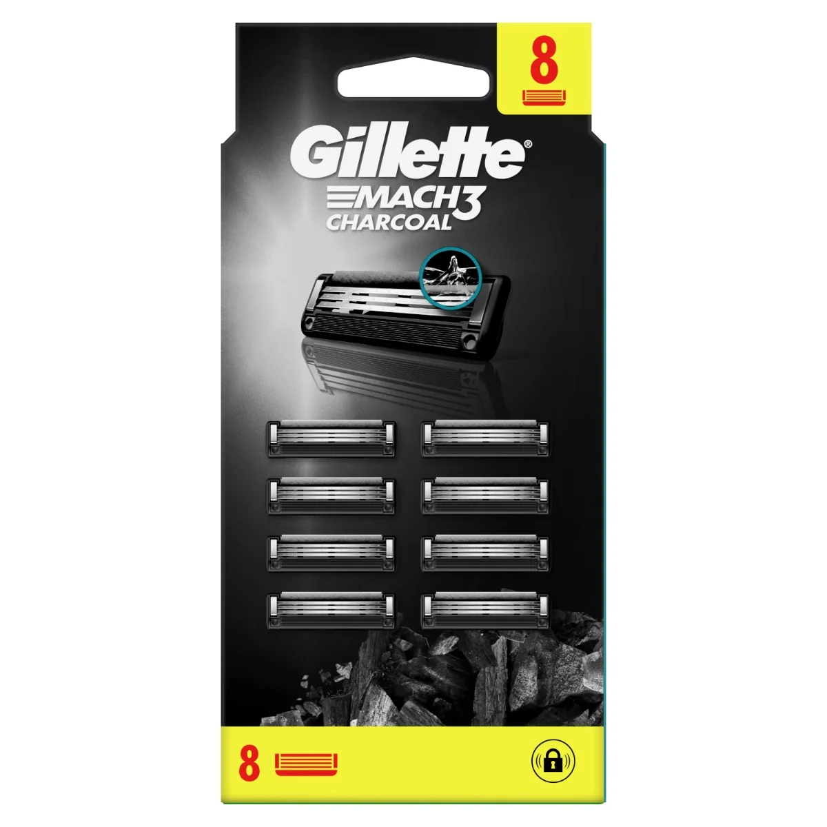 Gillette Mach3 Charcoal náhradní hlavice 8 ks