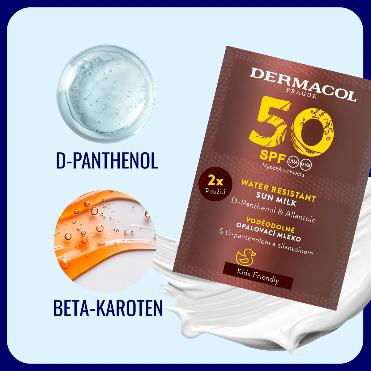 Dermacol SUN Mléko na opalování SPF50 2x15 ml