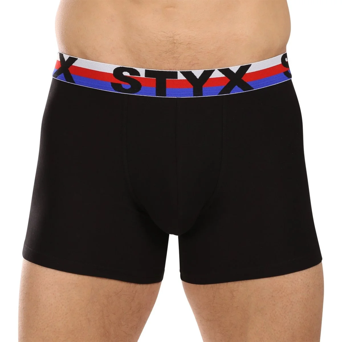 Styx Pánské boxerky long sportovní guma černé trikolóra (U1960) XXL