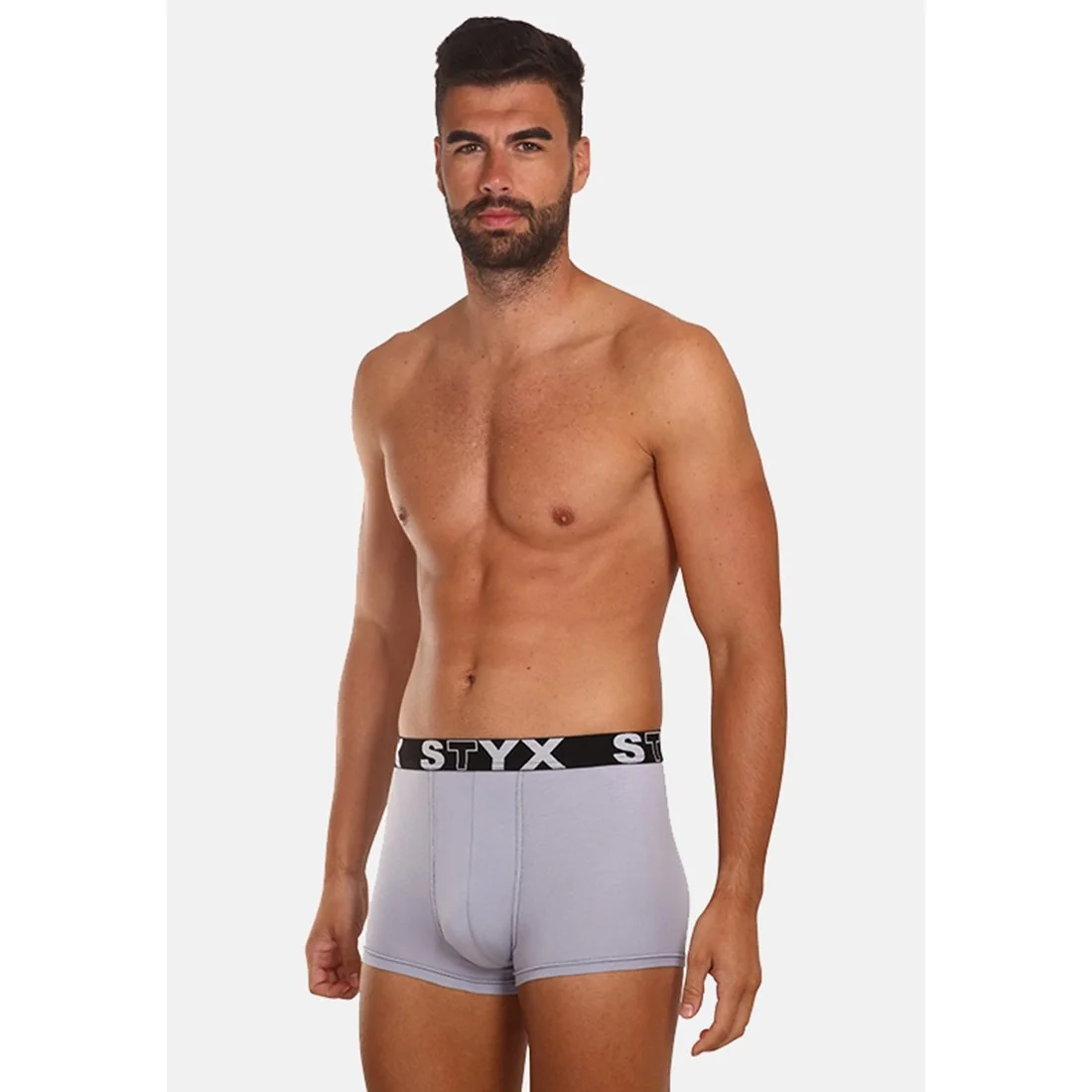 Styx 3PACK pánské boxerky sportovní guma šedé (G10676767) XXL 