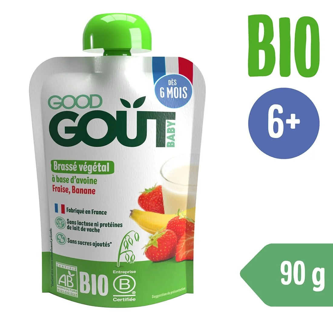 Good Gout BIO Ovesný dezert s jahodou a banánem 6m+ kapsička 90 g