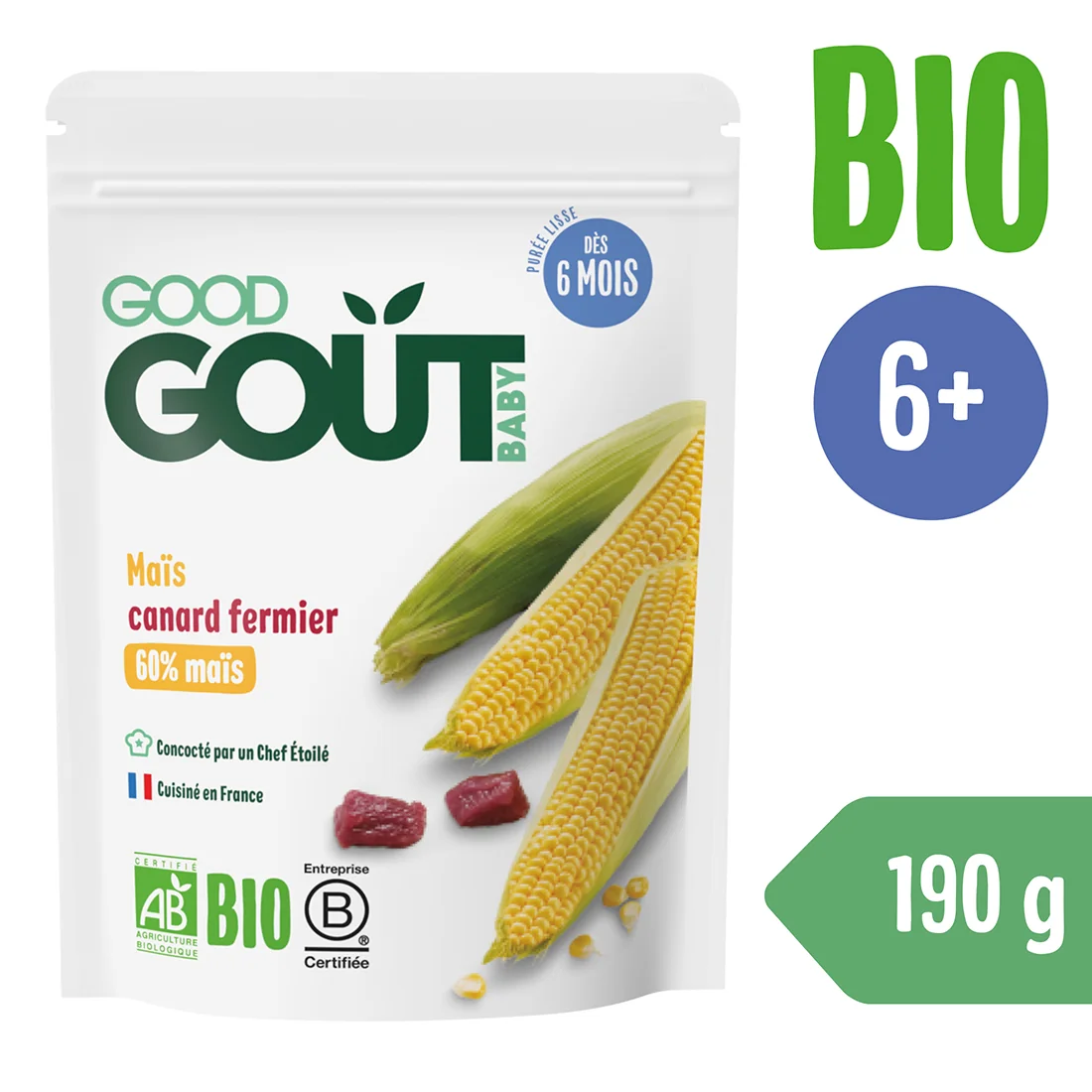 Good Gout BIO Kukuřice s kachním masem 6m+ 190 g