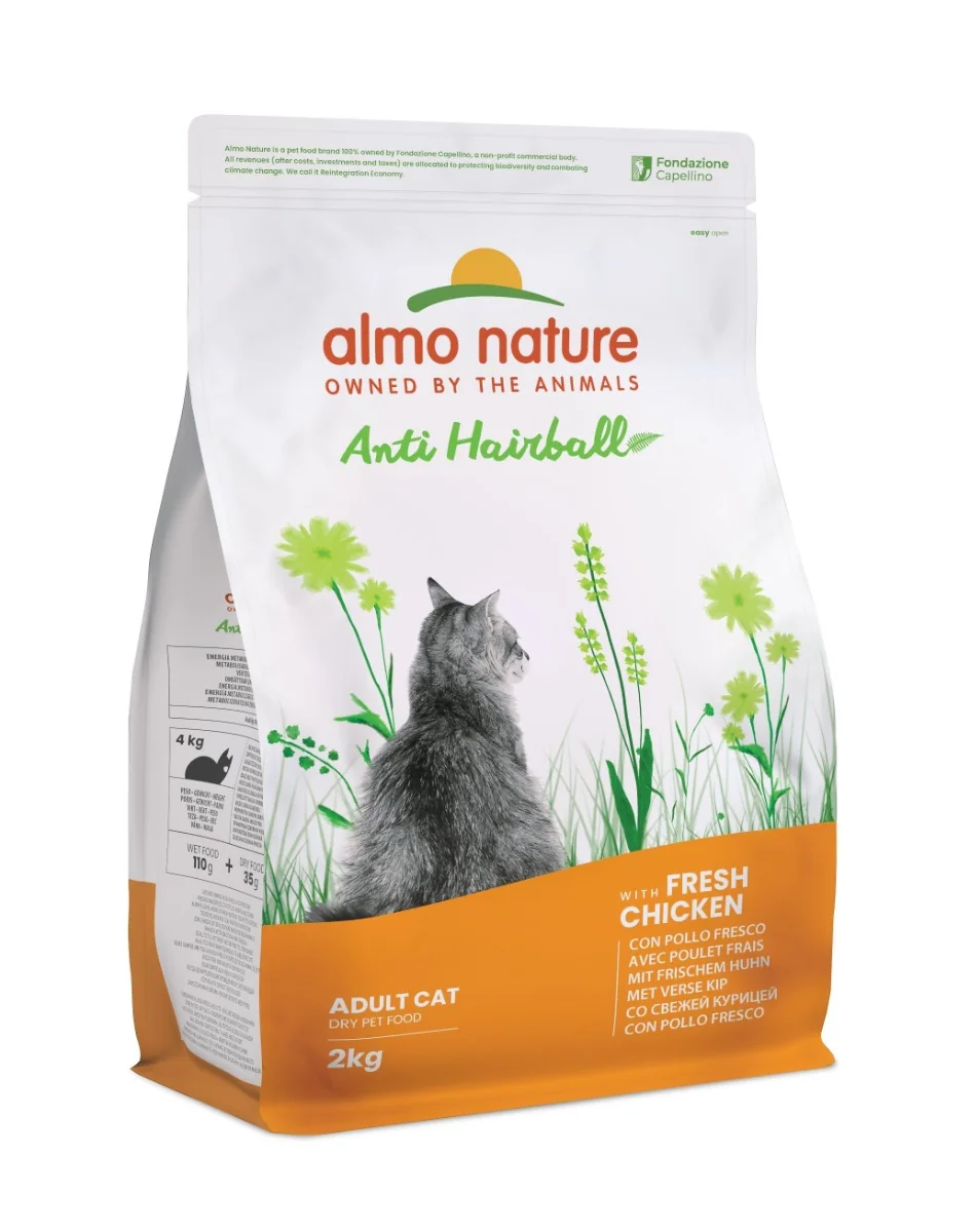 Almo Nature Anti Hairball s čerstvým kuřetem krmivo pro kočky 2 kg