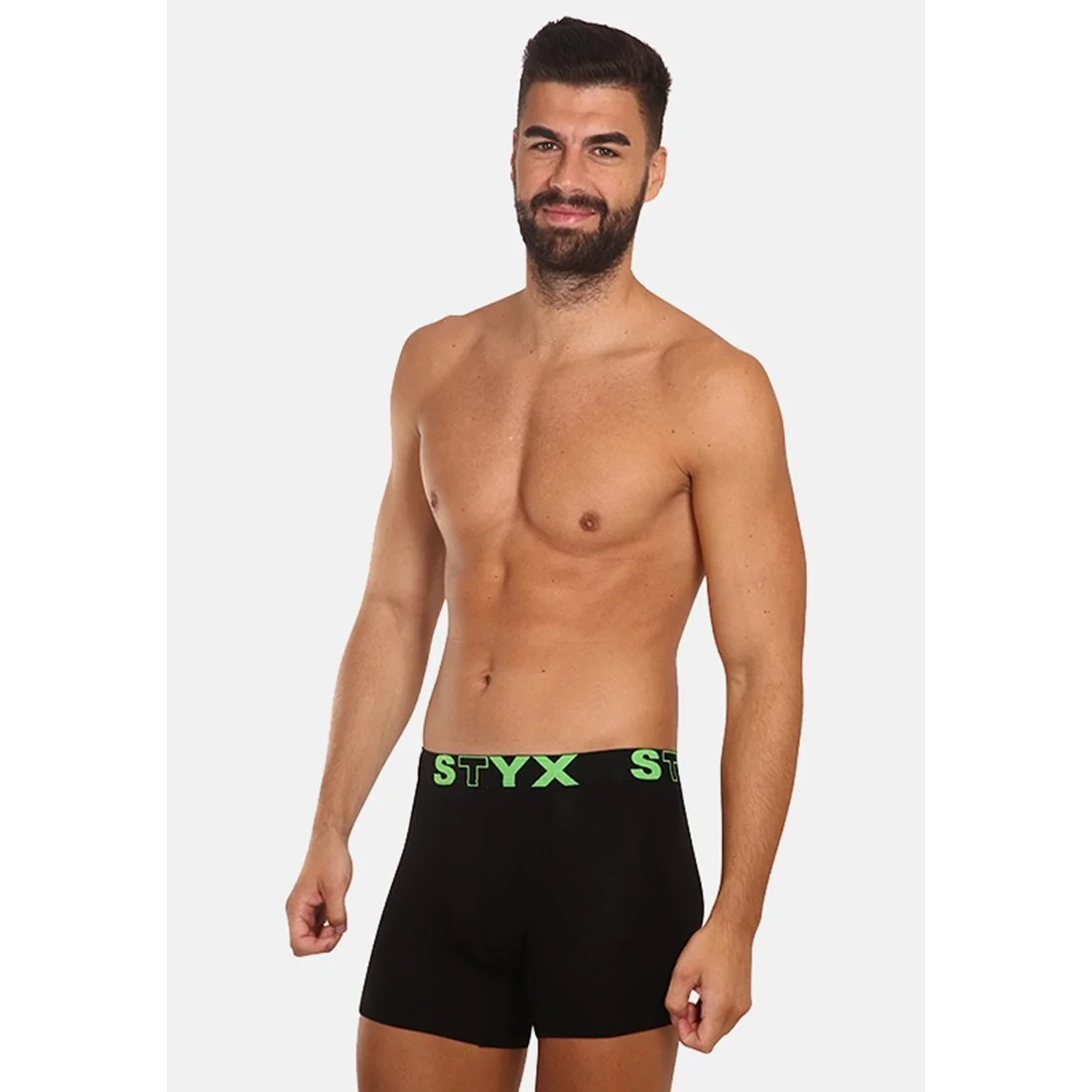 Styx Pánské boxerky long sportovní guma černé (U962) XXL 