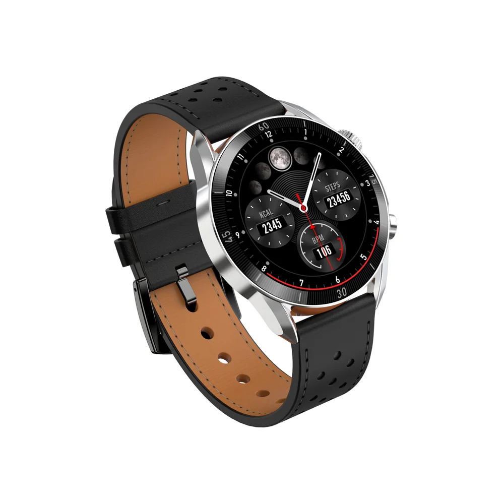 Garett Smartwatch V10 smart hodinky Silver/Black Leather