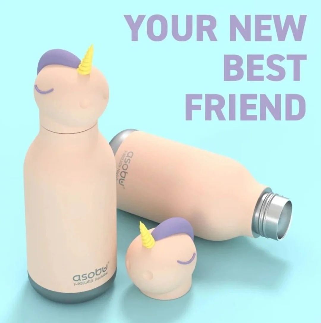 ASOBU Bestie Bottles láhev na pití jednorožec Dětská termoska