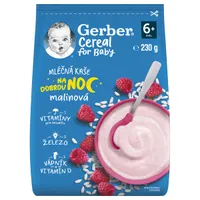 Gerber Cereal Mléčná kaše na dobrou noc malinová 6m+