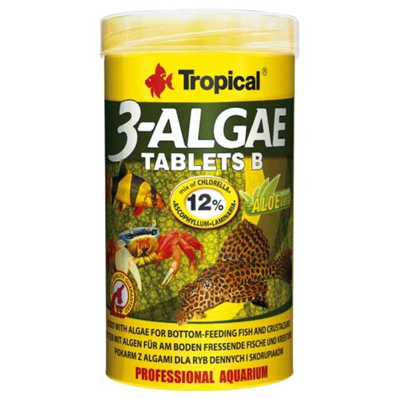 Tropical 3-Algae Tablets B 250ml/150g 830ks tabletové krmivo s řasami pro sladkovodní 