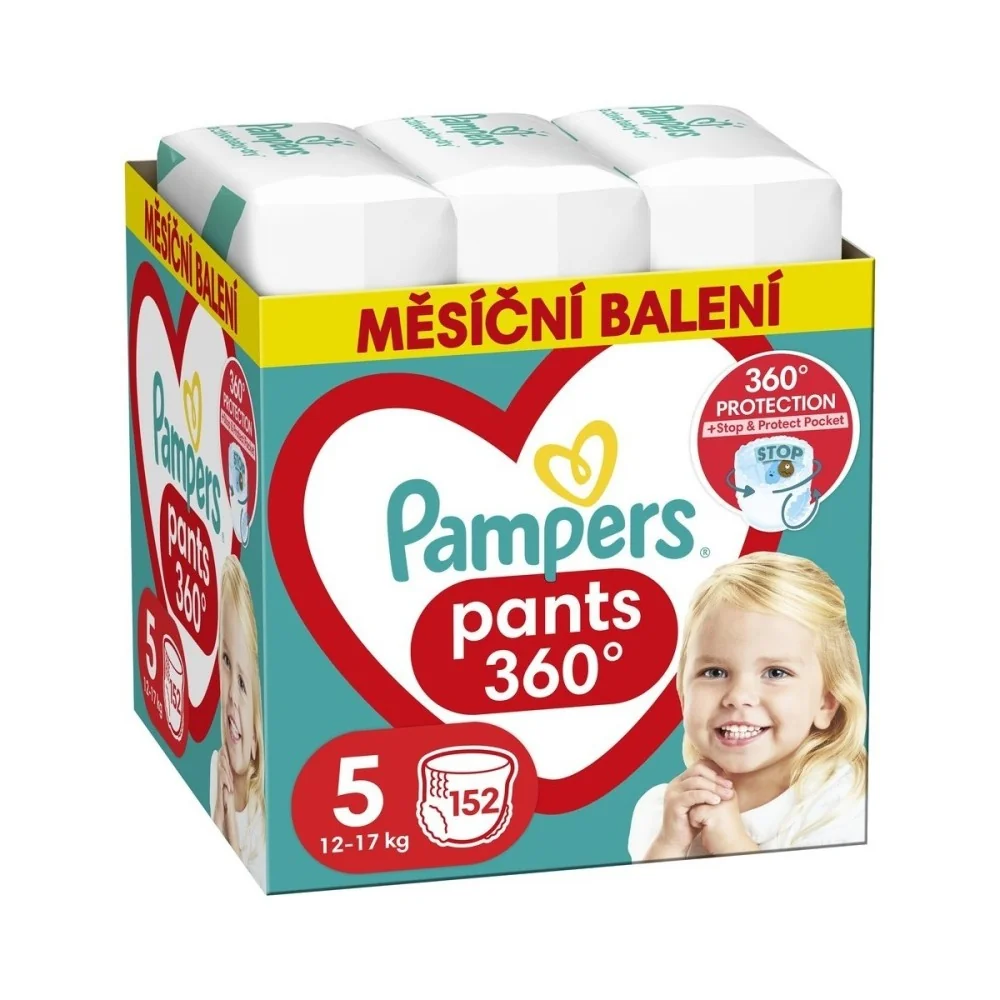 Pampers Pants vel. 5 Monthly Pack 12-17 kg plenkové kalhotky 152 ks