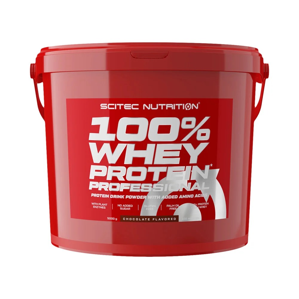 Scitec Nutrition 100% Whey Protein Professional 5000g - bílá čokoláda, jahoda