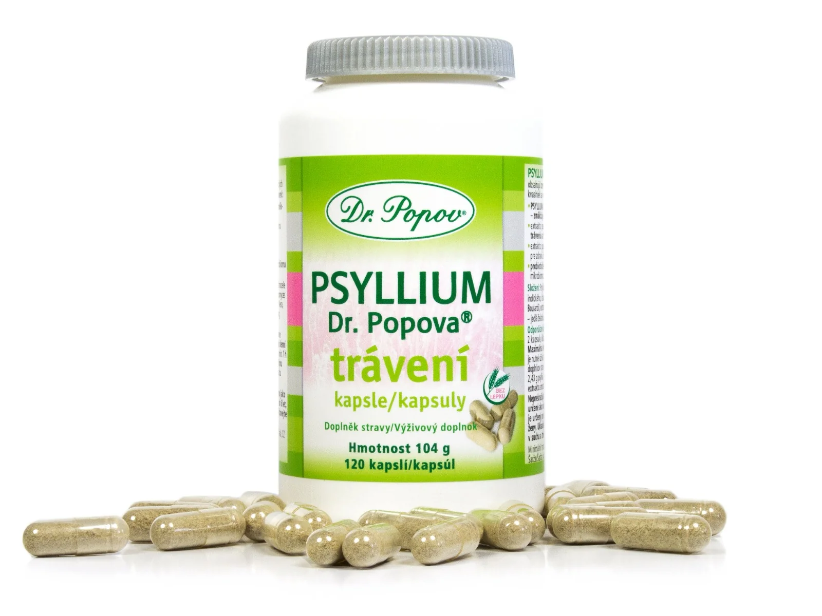 Dr. Popov Psyllium Trávení 120 kapslí