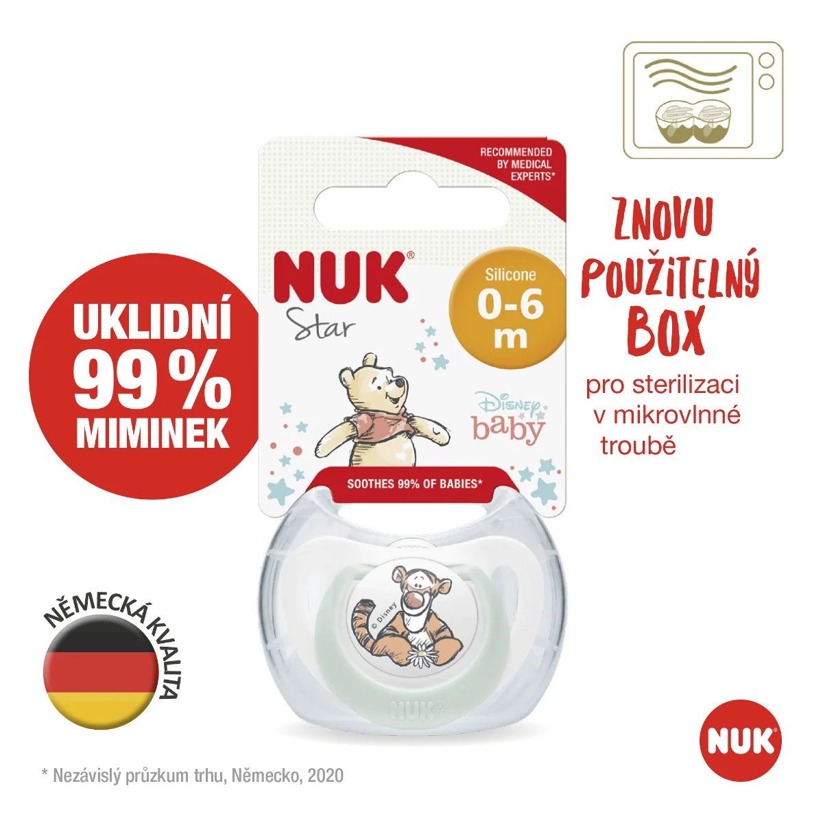 NUK Dudlík Disney Medvídek Pú 6-18m box