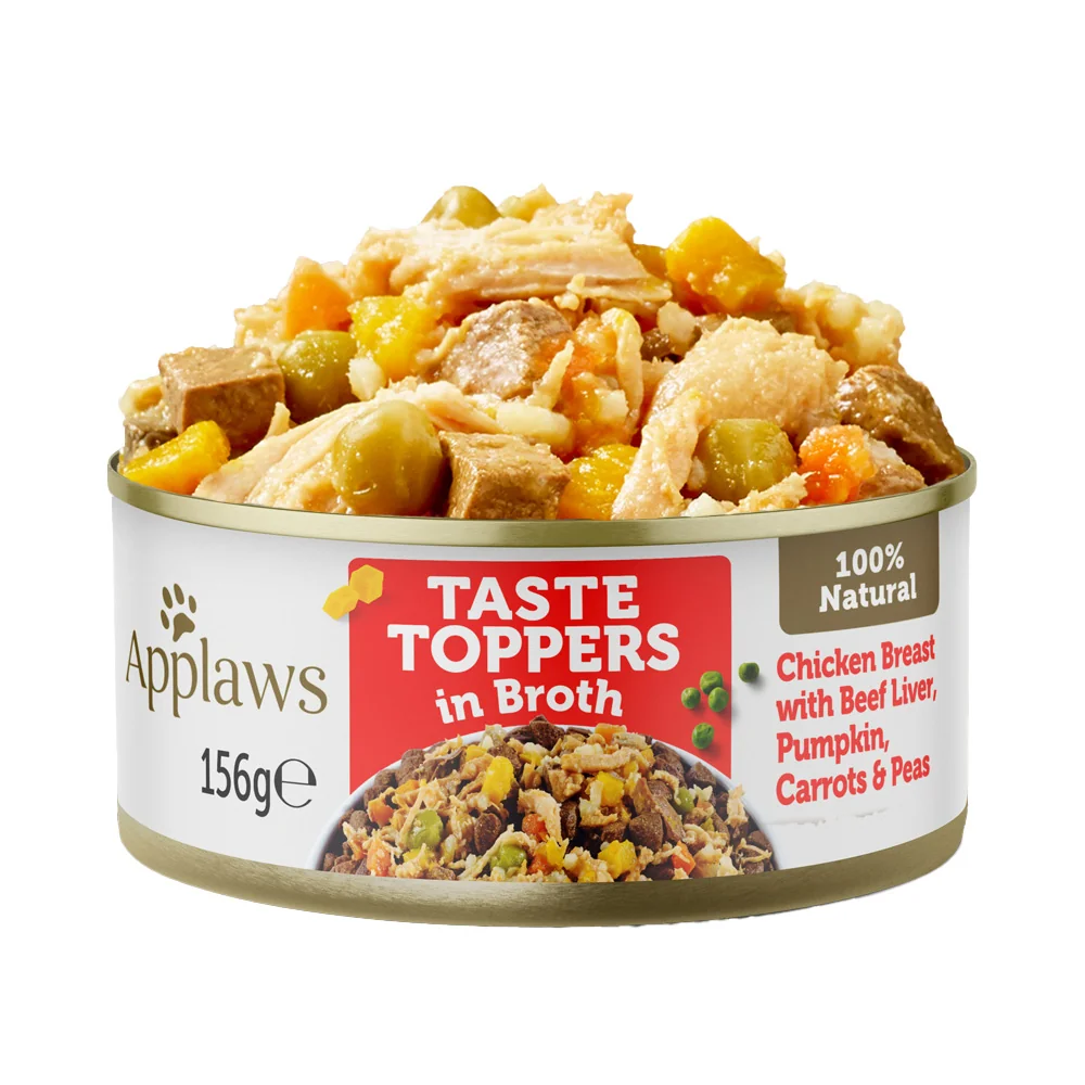 Applaws Dog Taste Toppers in Broth Kuře s játry konzerva 156 g