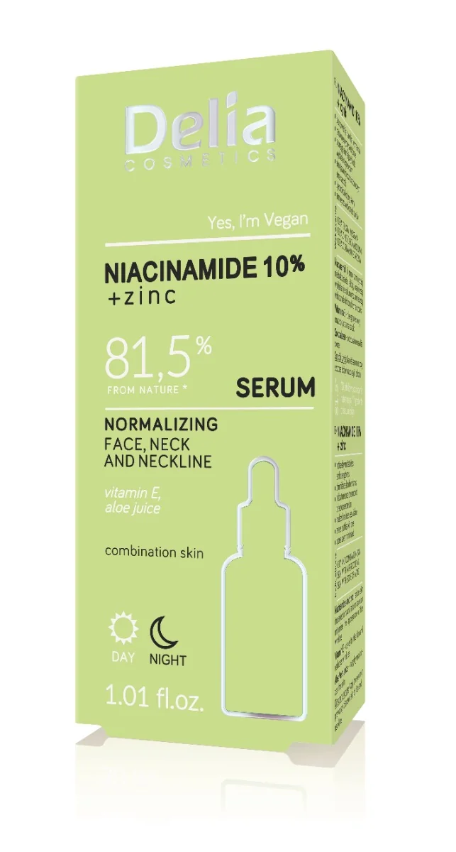 Delia Niacinamide 10% + Zinc Sérum na obličej, krk a dekolt 30 ml