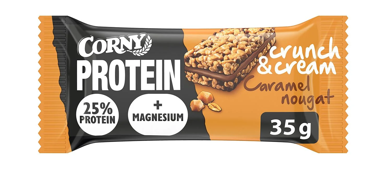 Corny Protein Crunch & Cream karamel-nugát 35 g