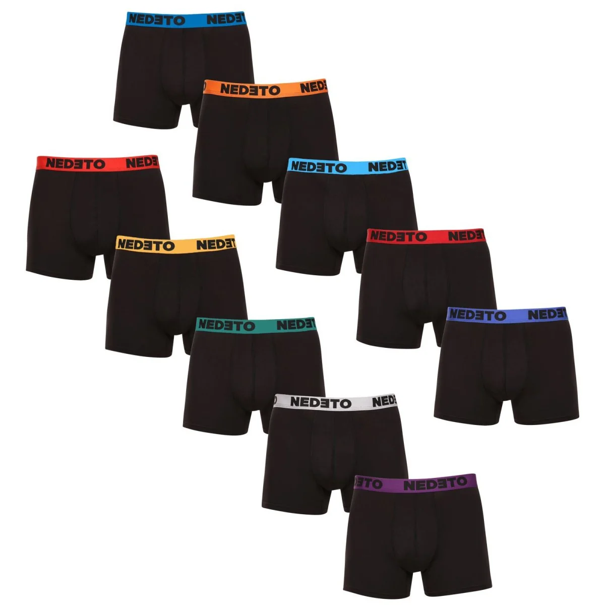 Nedeto 10PACK pánské boxerky černé (10NB005) M 