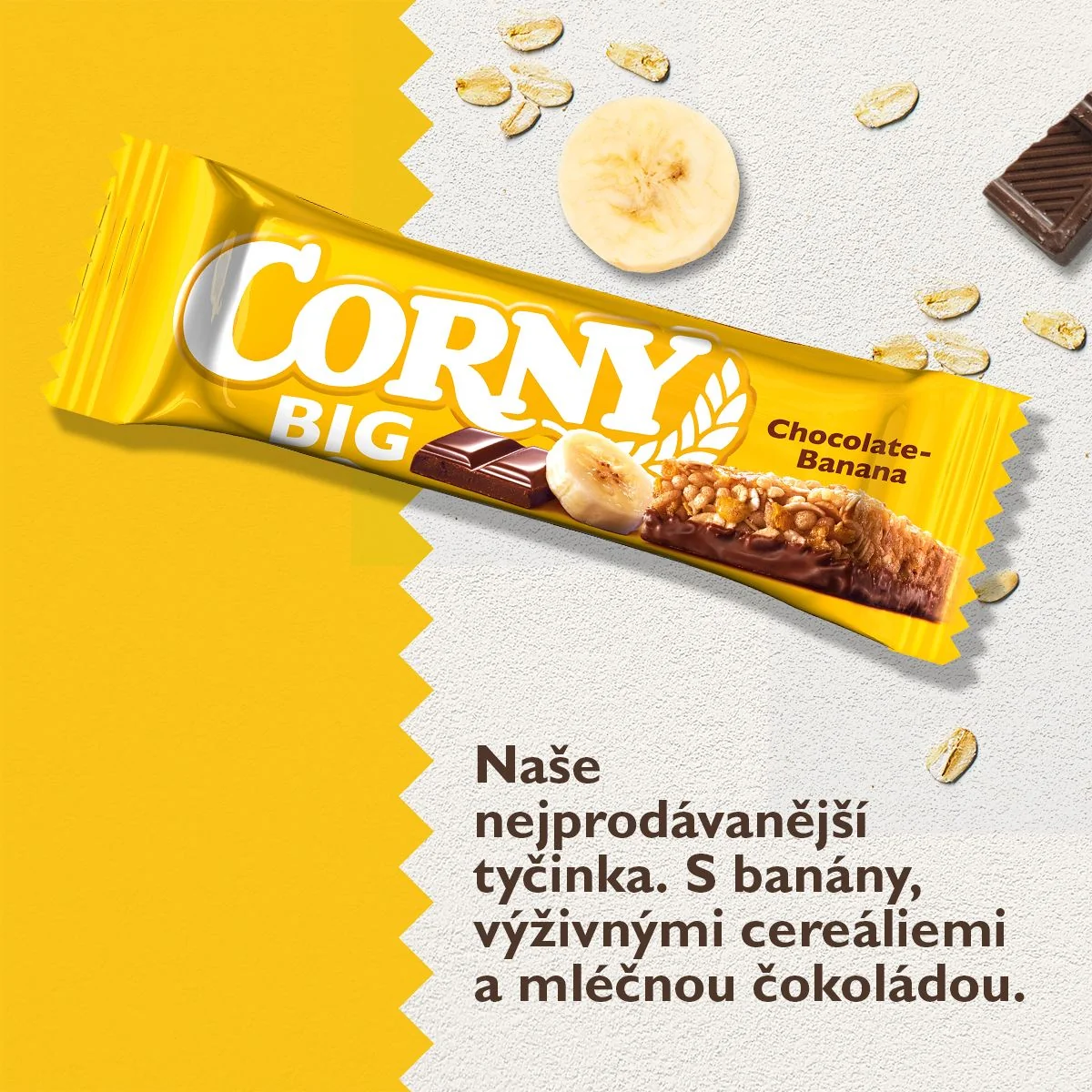 Corny BIG banán v mléčné čokoládě müsli tyčinka 50 g