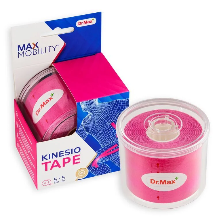 Dr. Max Kinesio Tape Pink 5 cm x 5 m tejpovací páska 1 ks