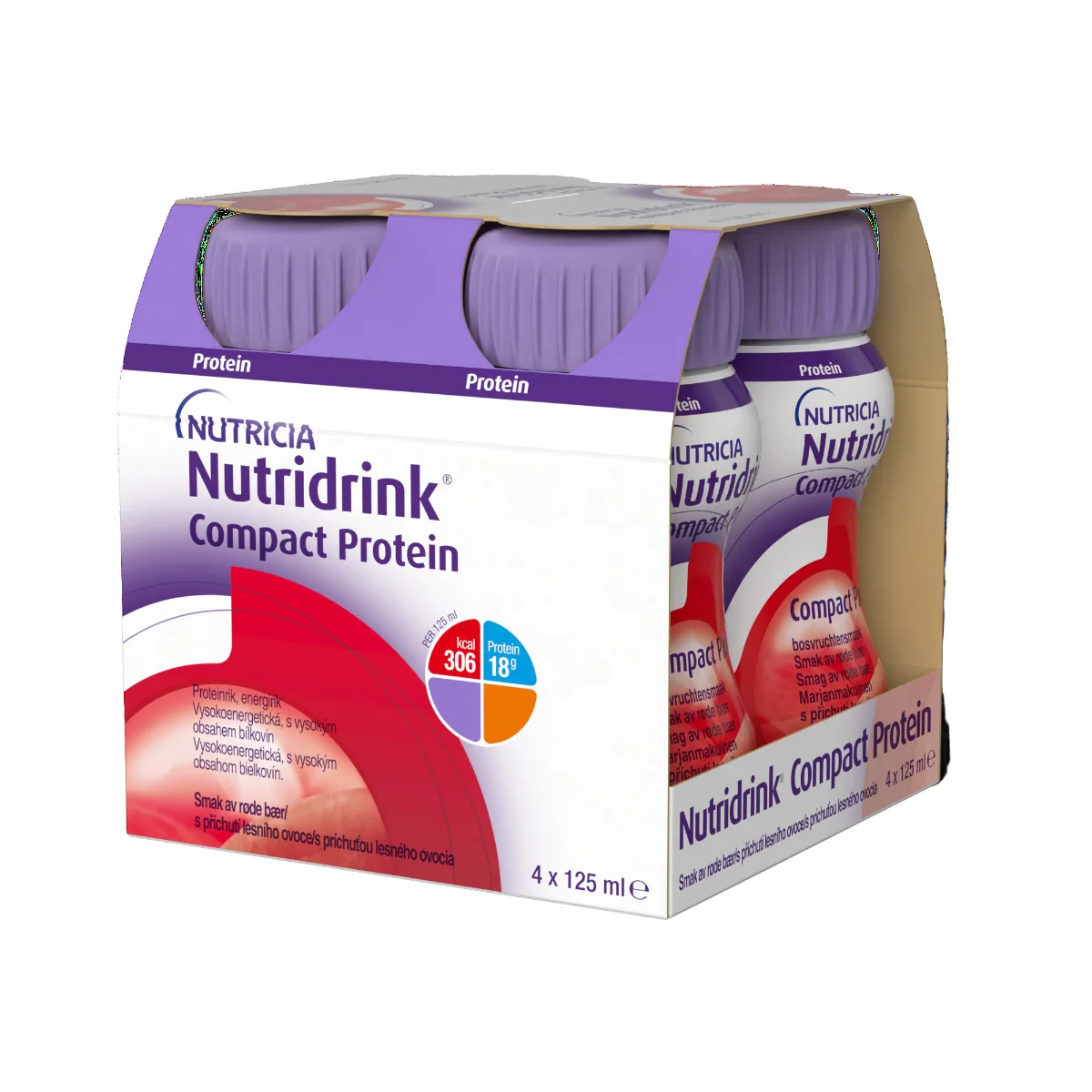 Nutridrink Compact Protein s příchutí lesního ovoce 4x125 ml