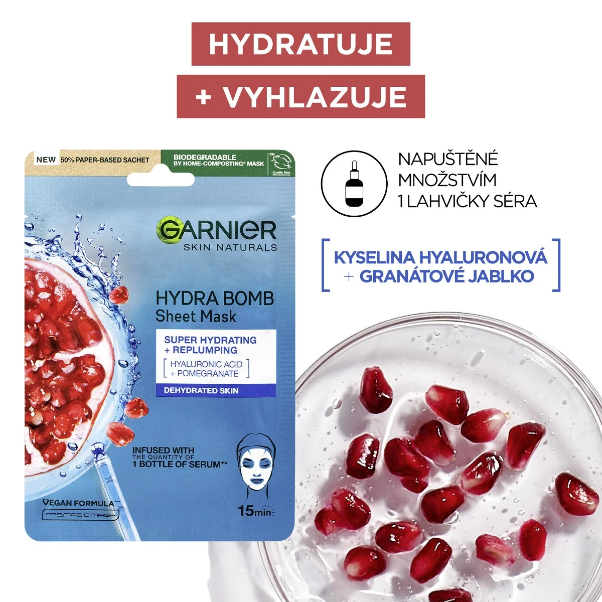 Garnier Skin Naturals Hydra Bomb superhydratační vyplňující textilní maska 28 g