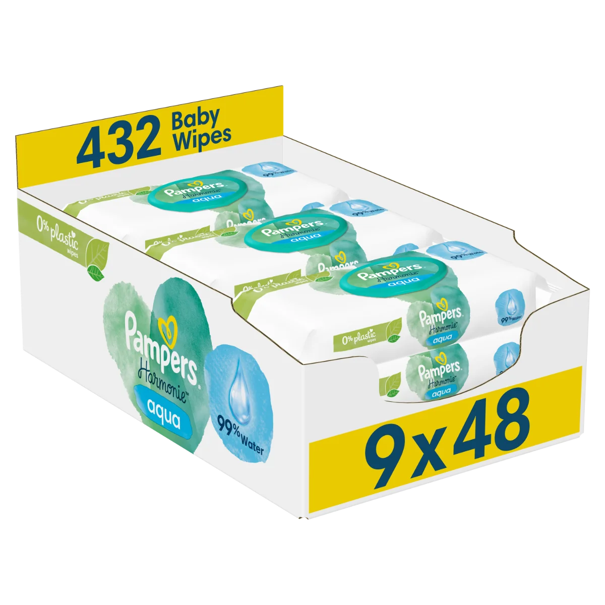 Pampers Harmonie Aqua vlhčené ubrousky 9x48 ks