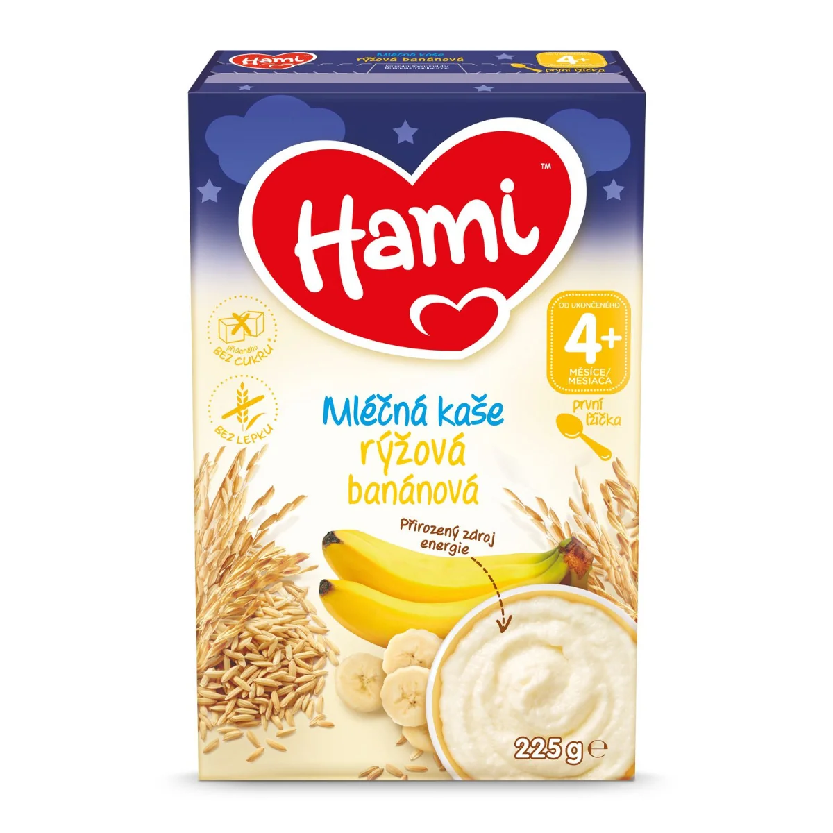 Hami Mléčná kaše rýžová banánová 225 g