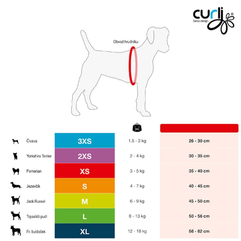 Curli Postroj pro psy se sponou Merino vlna Red M, 6-9 kg 