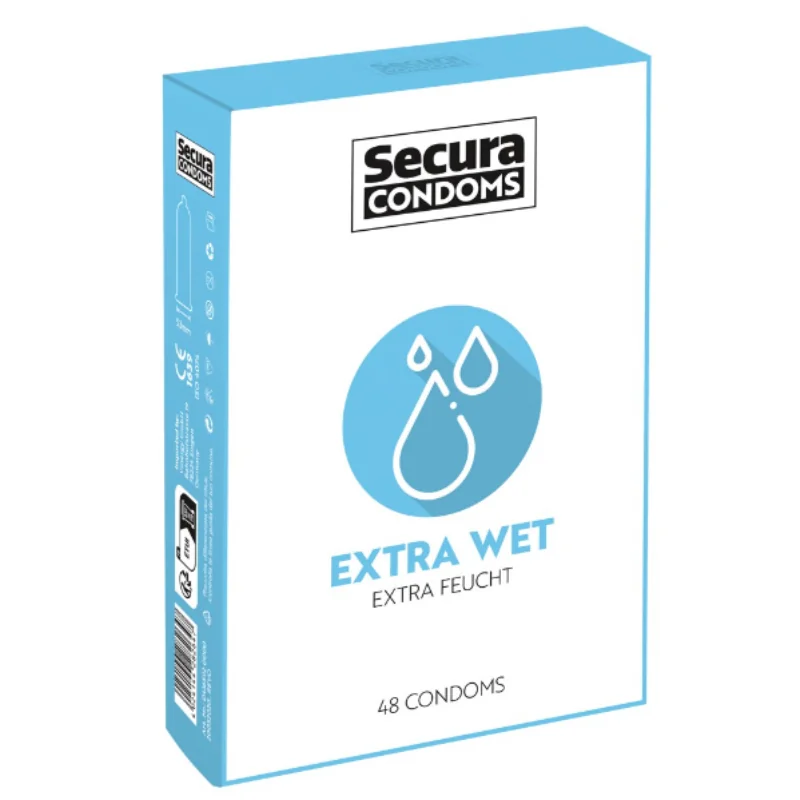 Secura Extra Wet – extra lubrikované kondomy (48 ks)