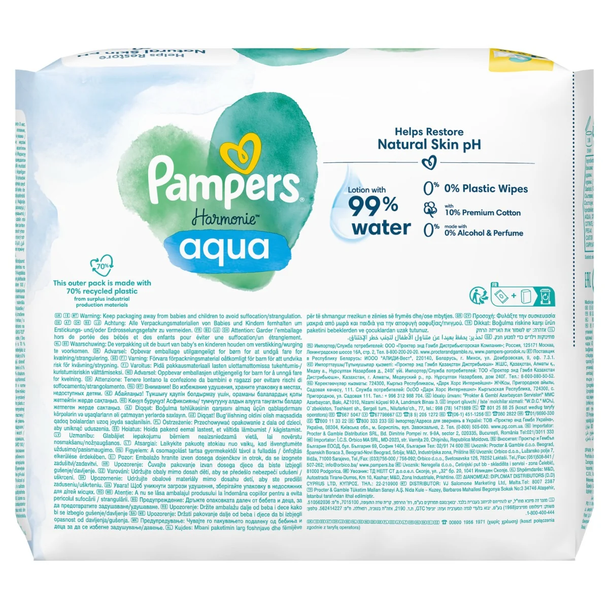 Pampers Harmonie Aqua vlhčené ubrousky 4x48 ks