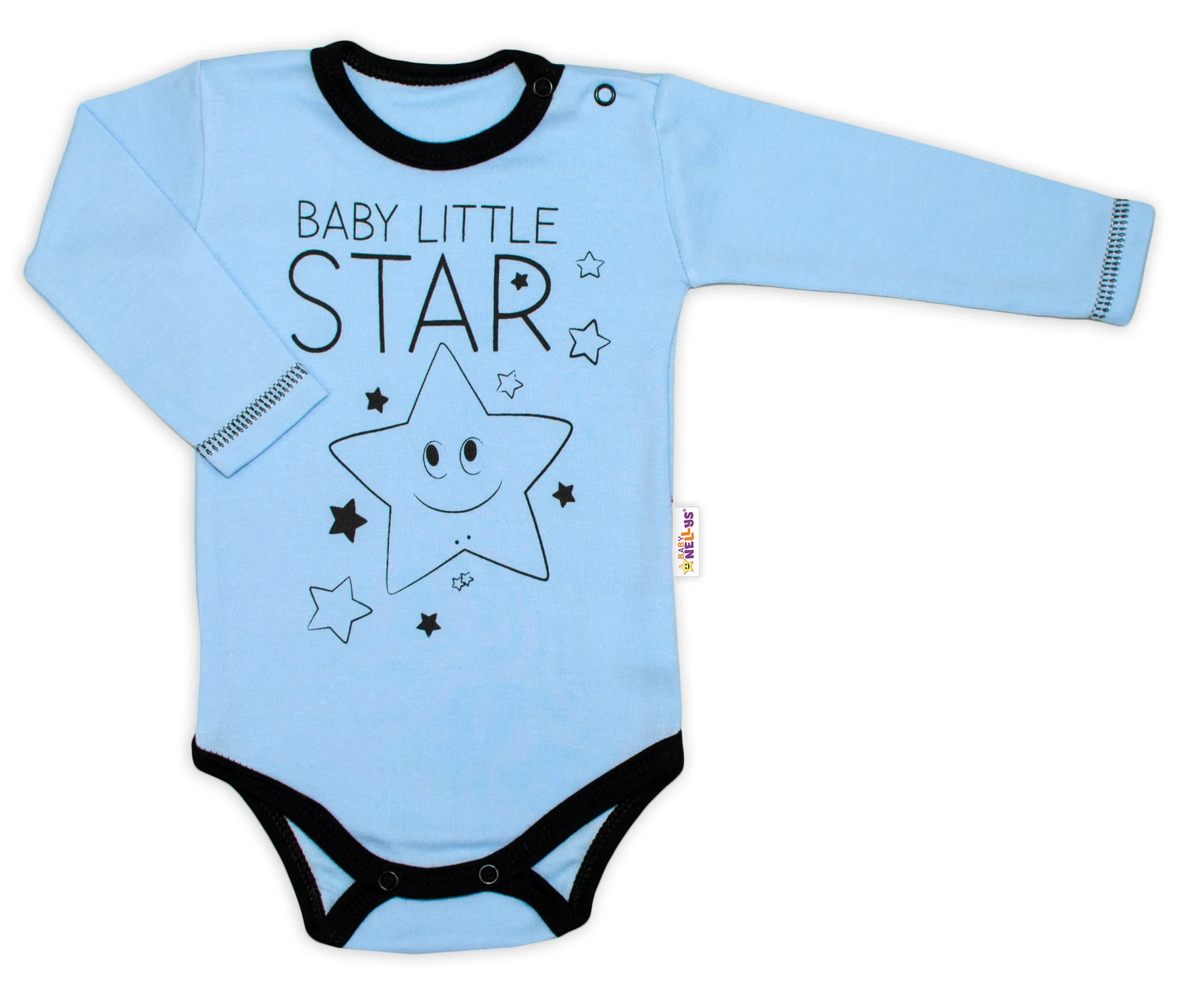 Baby Nellys Body dlouhý rukáv, modré, Baby Little Star vel.  56