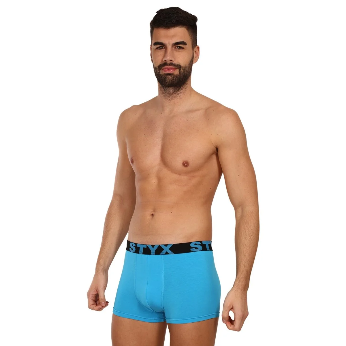 Styx Pánské boxerky sportovní guma nadrozměr světle modré (R1169) 5XL 