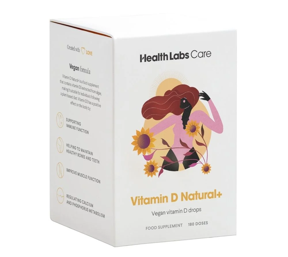 Health Labs Care Vitamin D3 Natural + Vegan Natural + Vegan kapky 180 dávek