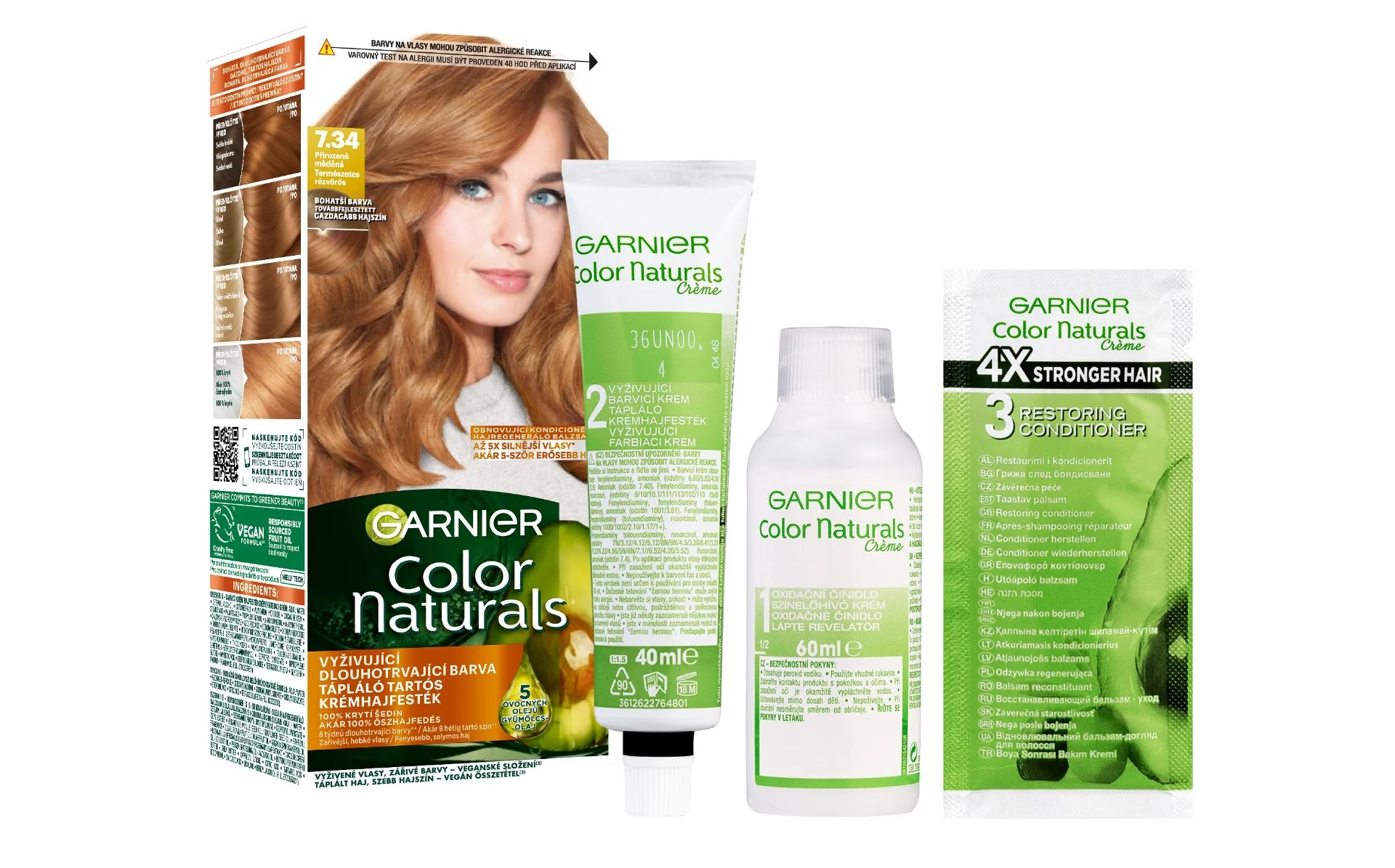 Garnier Color Naturals Permanentní barva na vlasy 7.34 přirozeně měděná