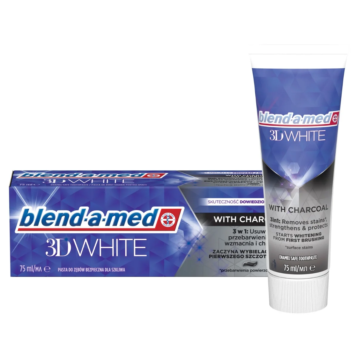 Blend-a-med 3D White with Charcoal zubní pasta 75 ml