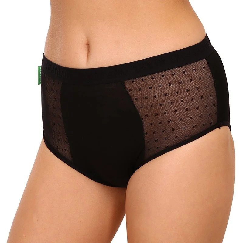 Bodylok Menstruační kalhotky Bambus Hi-Waist Black silná menstruace (BD2204) S 