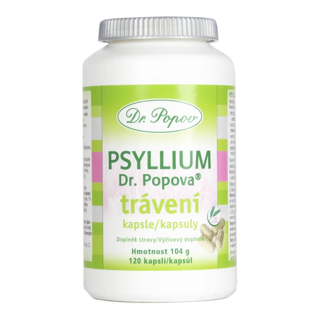 Dr. Popov Psyllium Trávení 120 kapslí