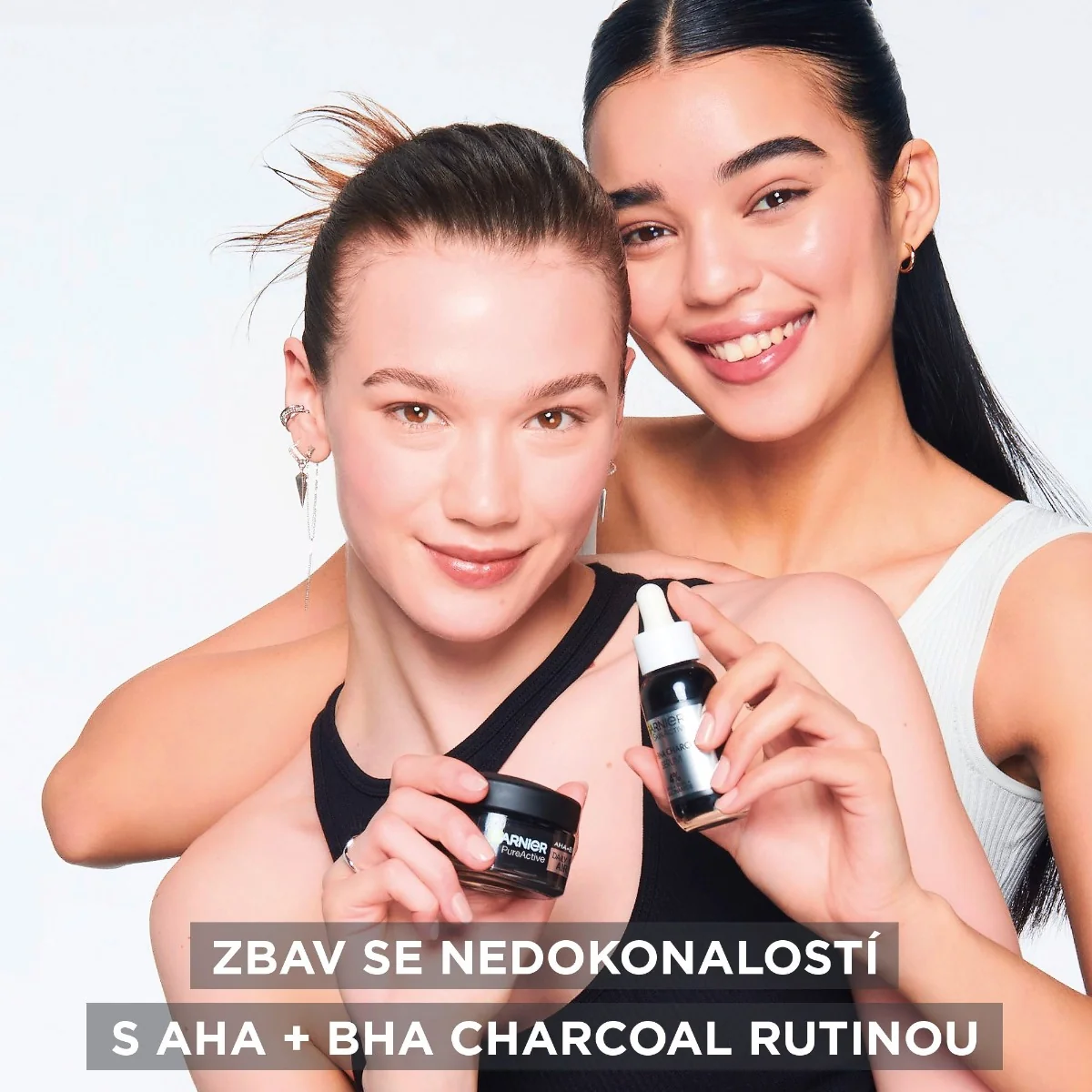 Garnier Pure Active AHA + BHA 3v1 zmatňující krém s aktivním uhlím 50 ml