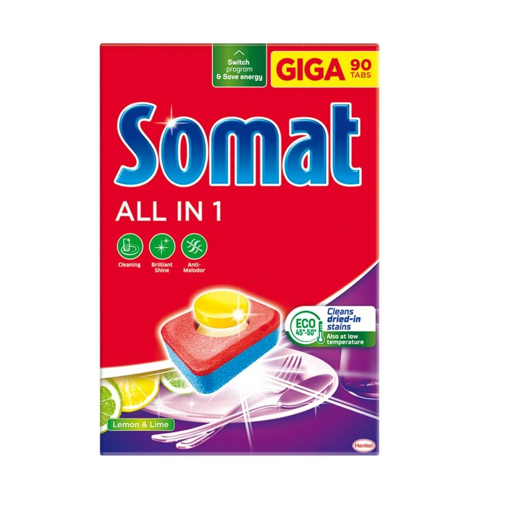 Somat Tablety do myčky All in 1 Lemon & Lime 90 ks