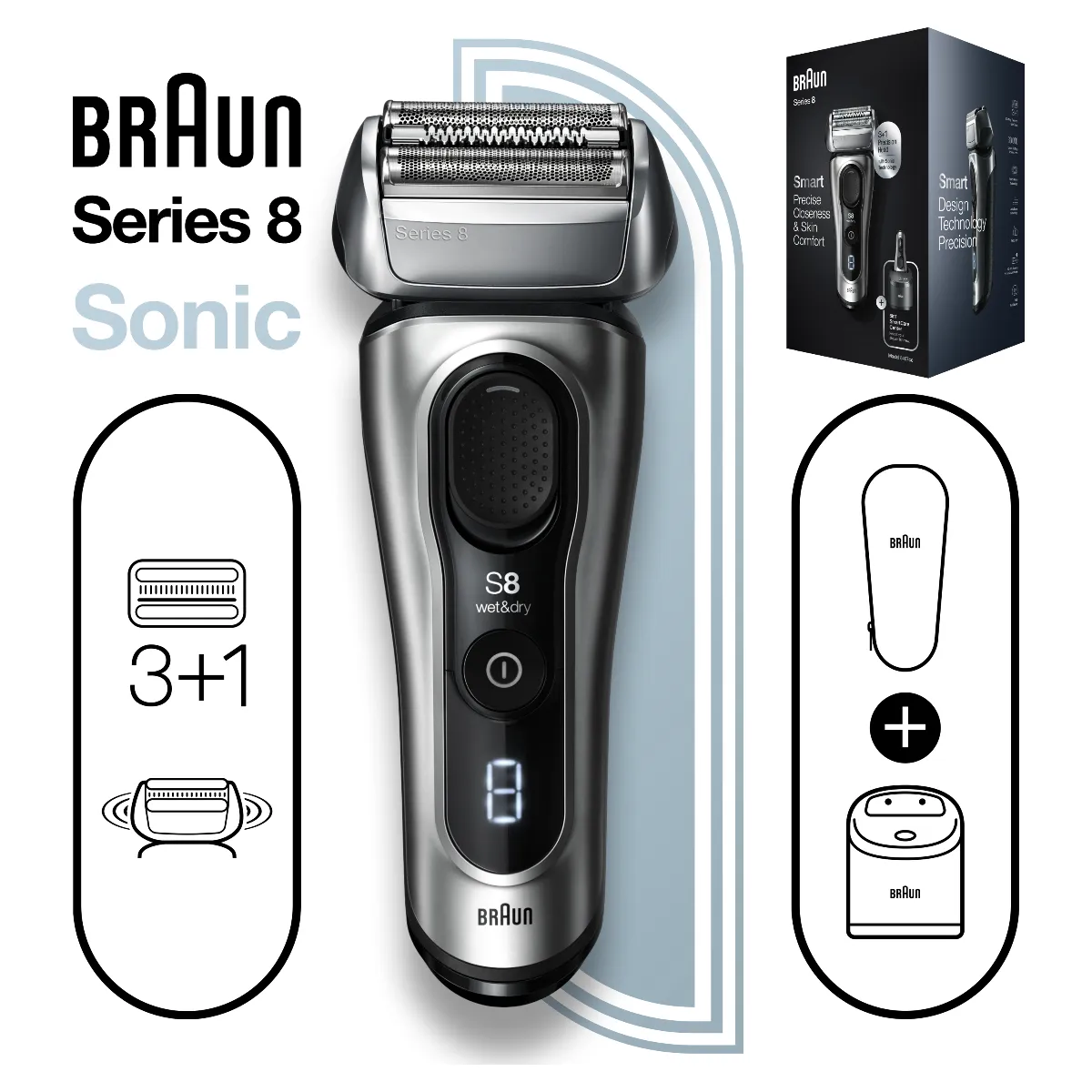 Braun Series 8 8467cc pánský holicí strojek Silver