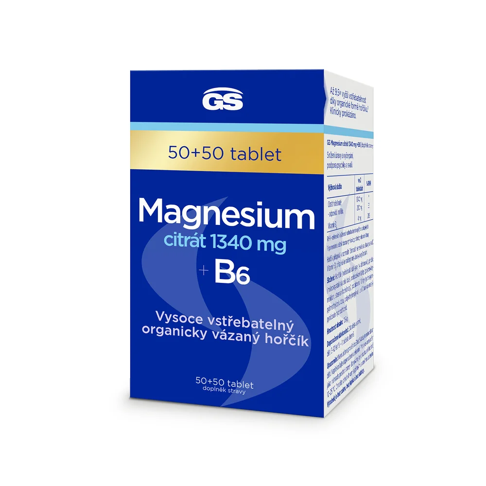 GS Magnesium citrát 1340 mg + B6 50+50 tablet