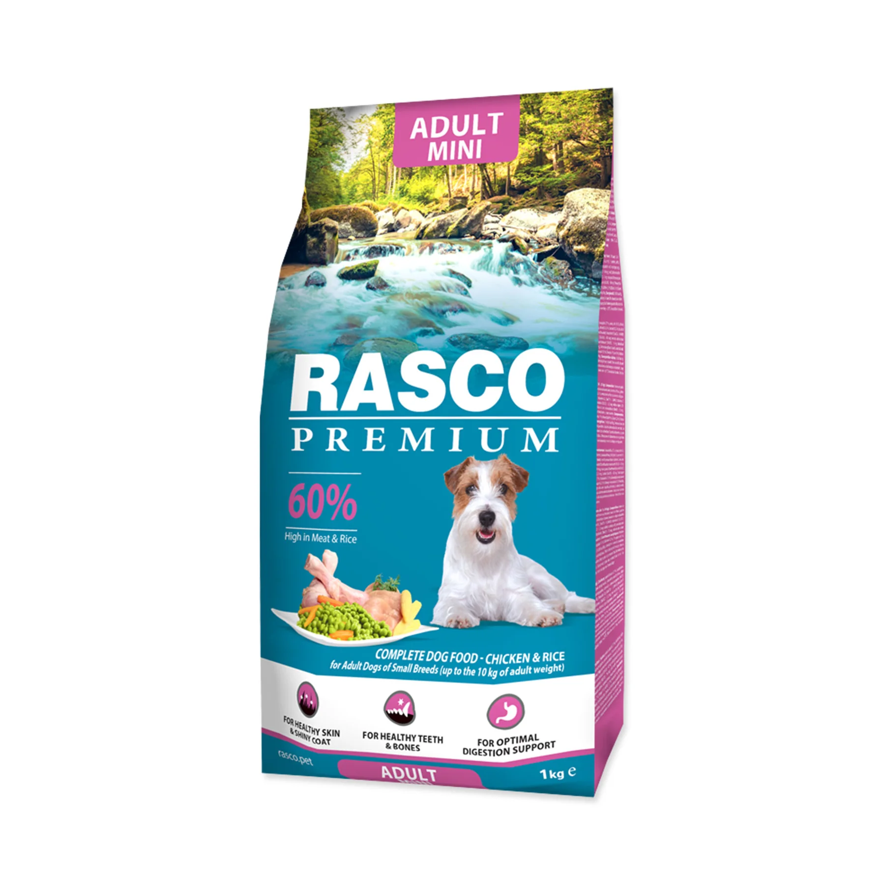 Rasco Premium Adult Mini Kuře s rýží granule 1 kg