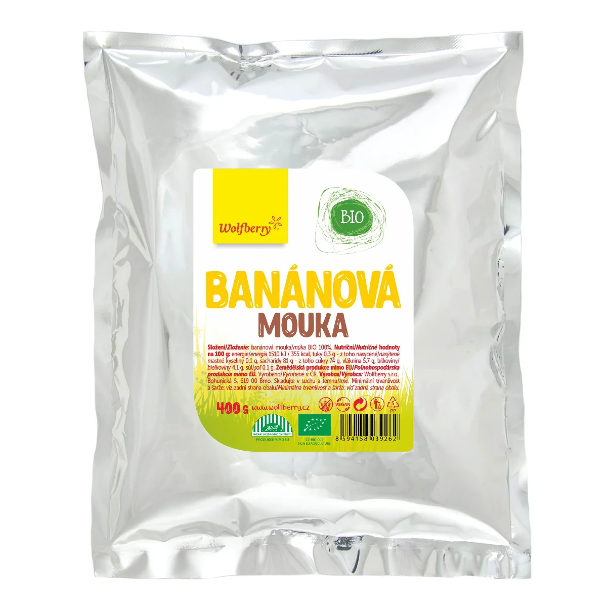 Wolfberry BIO Banánová mouka 400 g