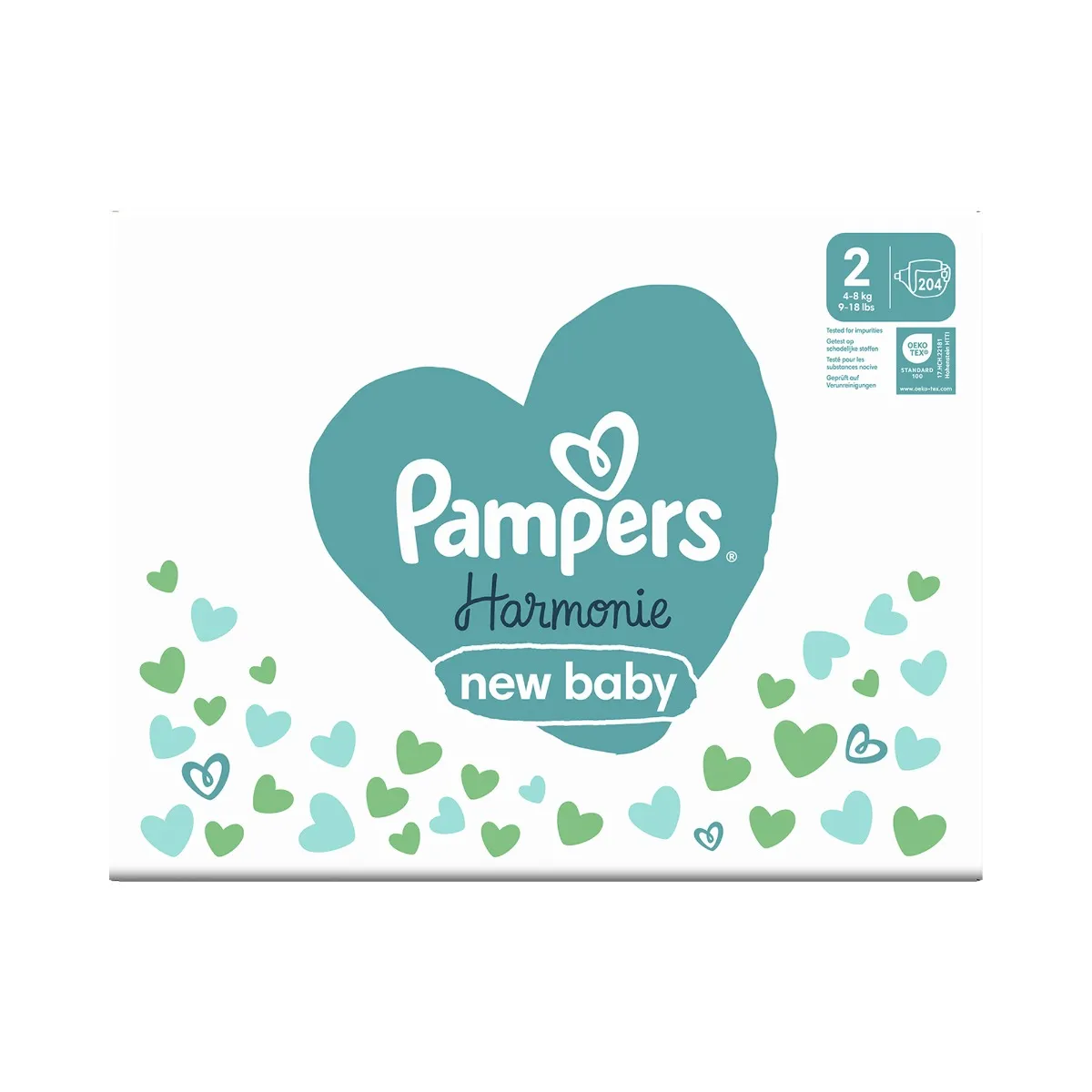 Pampers Harmonie Premium New Baby Monthly Box vel. 2 4–8 kg dětské pleny 204 ks